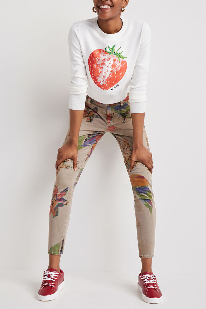 Cropped pulover z motivom jagode | Desigual