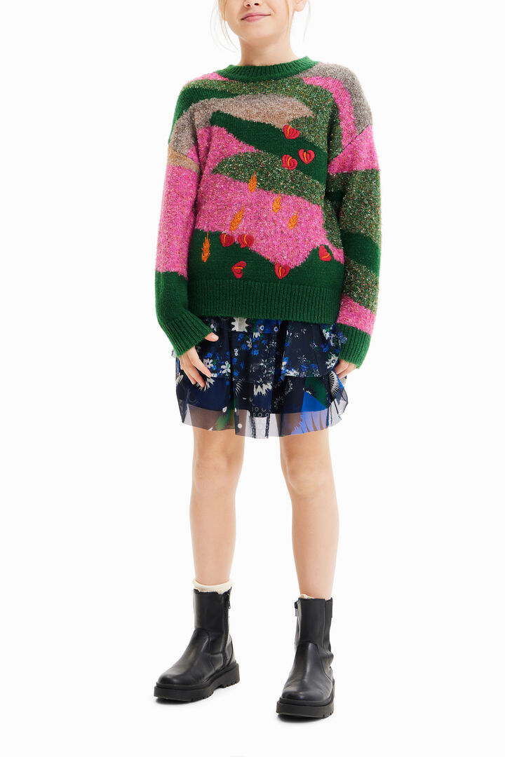 Embroidered jacquard pullover | Desigual