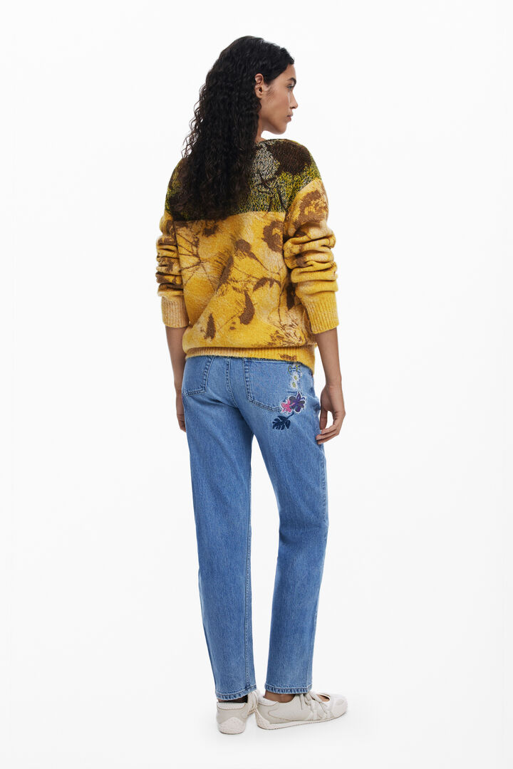 Embroidered flower jeans | Desigual