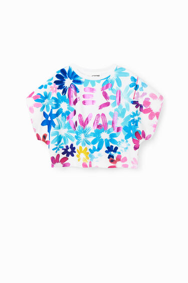 Camiseta cropped flores | Desigual