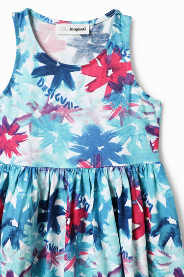 Vestit curt flors aquarel·la | Desigual