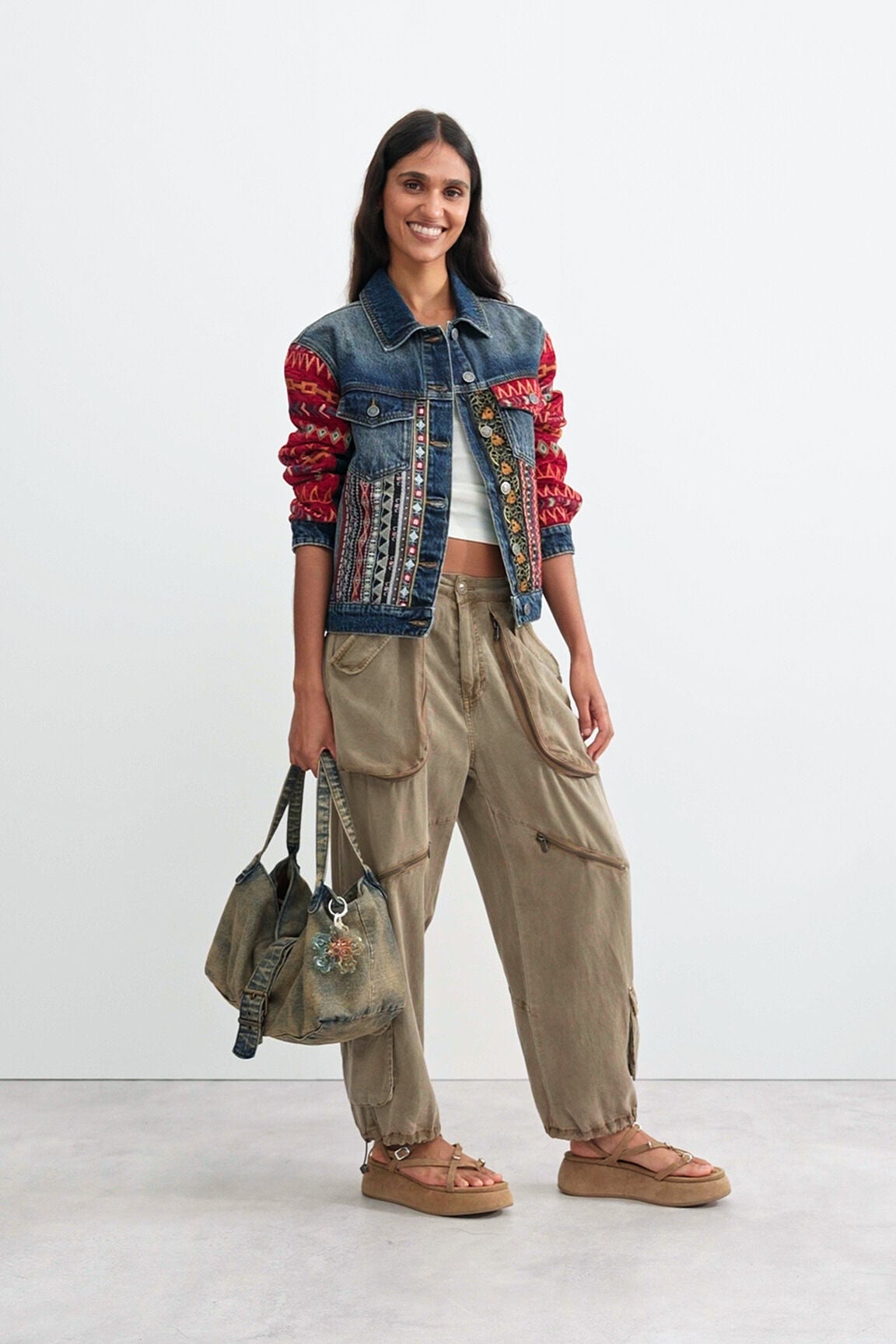 Ethnic denim jacket blue Women's I Desigual.com