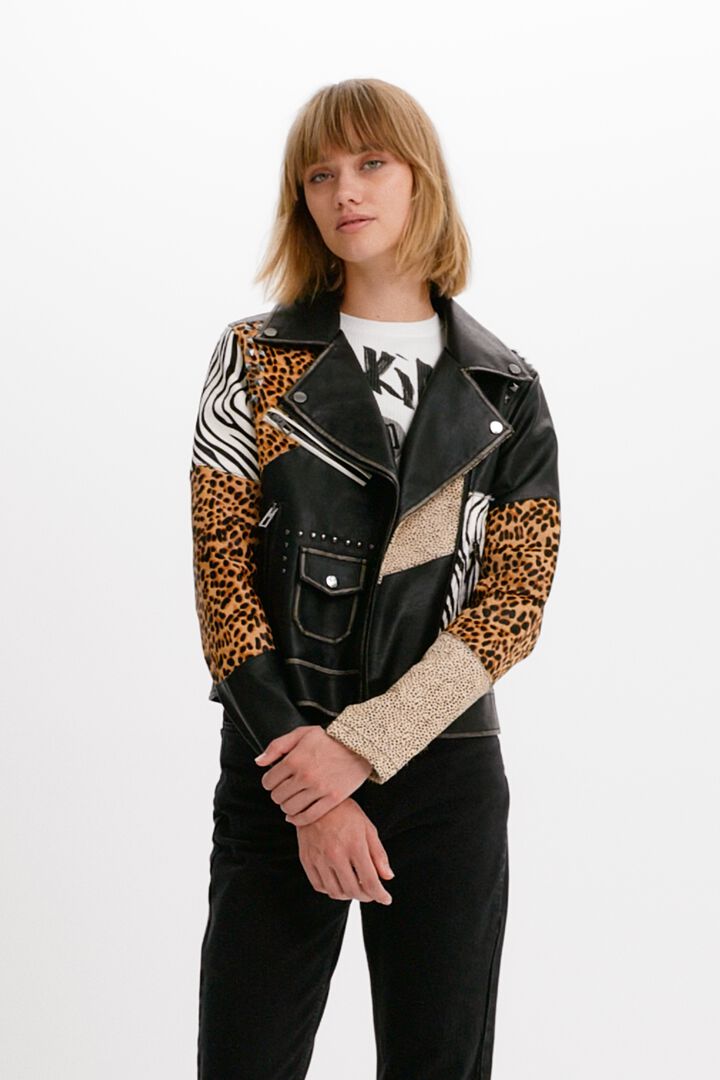 Veste "biker" à imprimé animal | Desigual