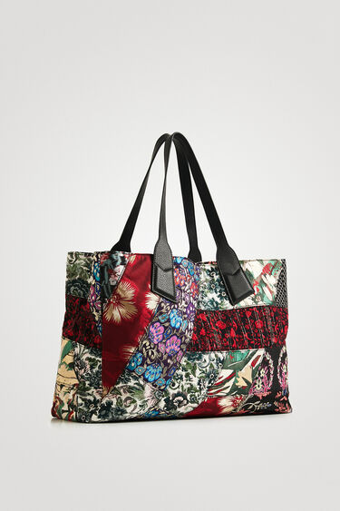 Shopping type bag floral jacquard | Desigual