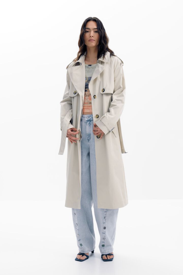 Trench espalda plisada | Desigual