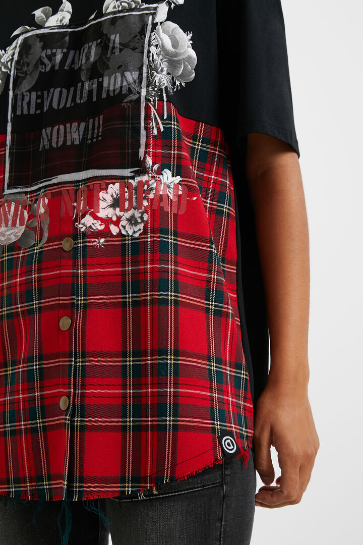 Oversize tartan T-shirt | Desigual