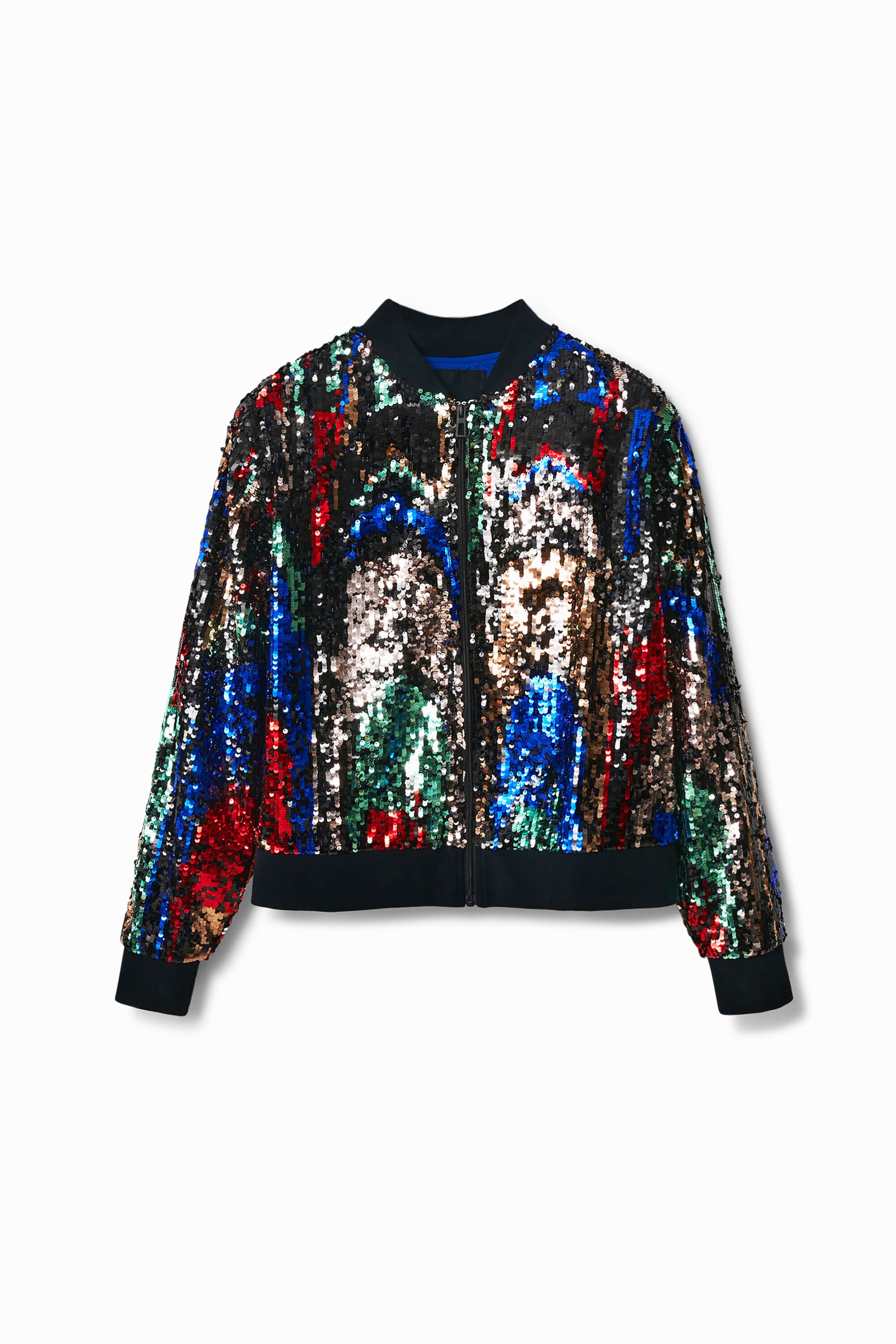 Multi color sequin bomber jacket store