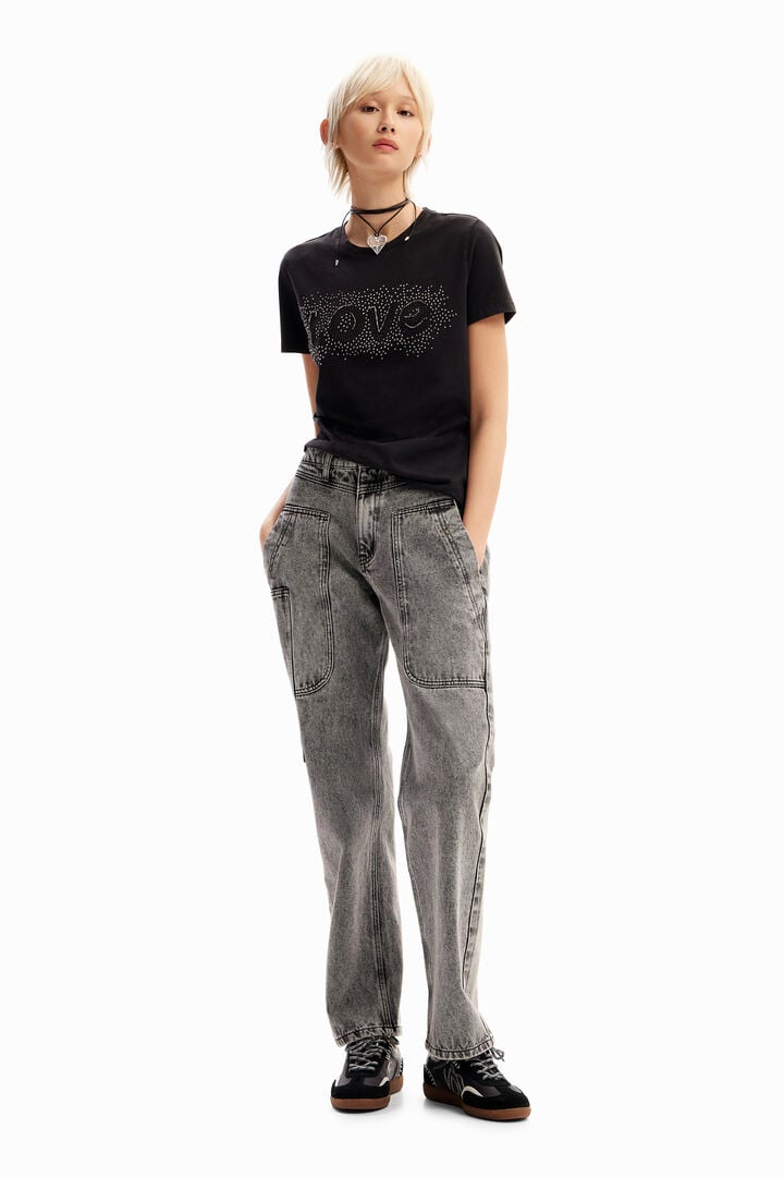 Rhinestone Love T-shirt | Desigual