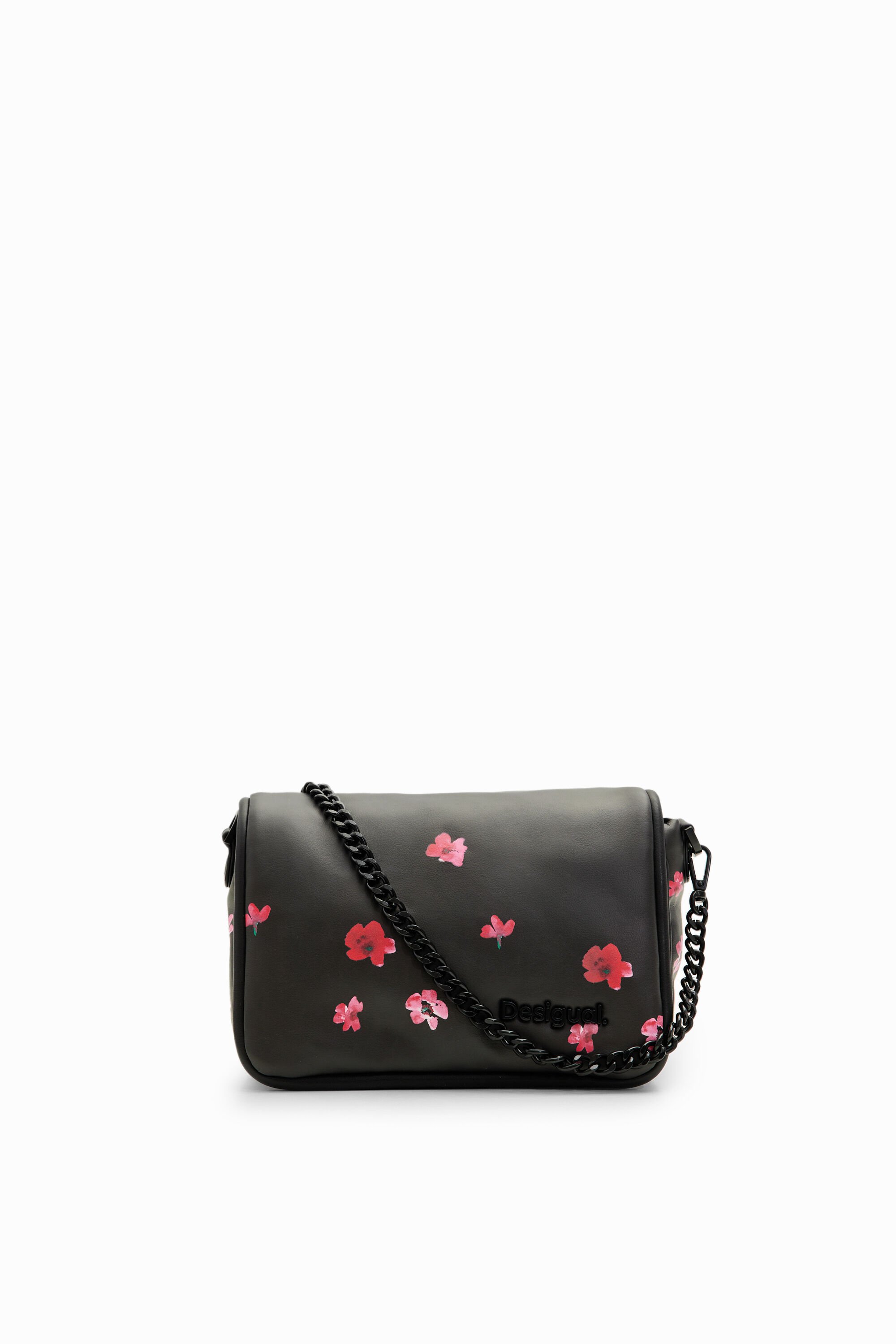 S padded floral crossbody bag - BLACK - U