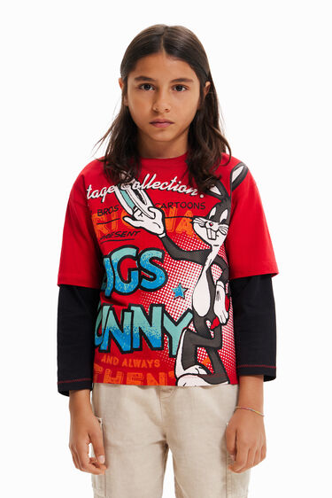 T-shirt manga dupla Bugs Bunny | Desigual