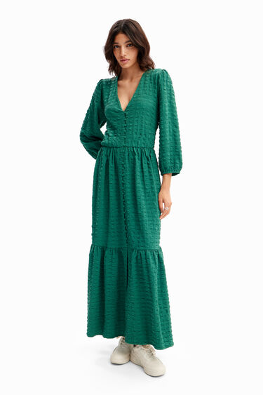 Textured long dress | Desigual