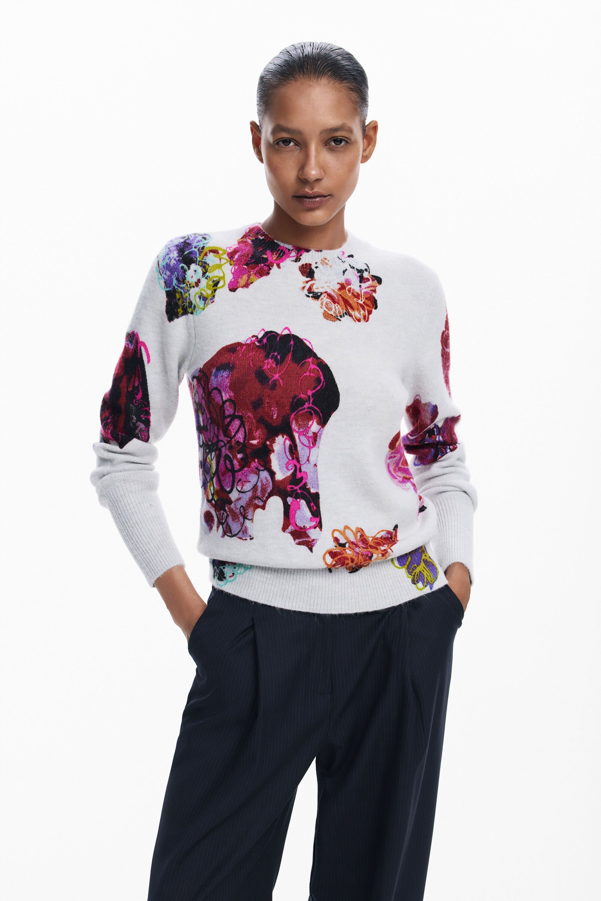 Pull fleurs M. Christian Lacroix pour femme I Desigual