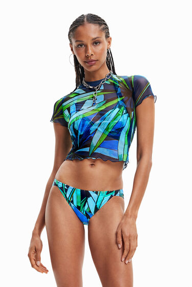 Short tropical tulle T-shirt | Desigual