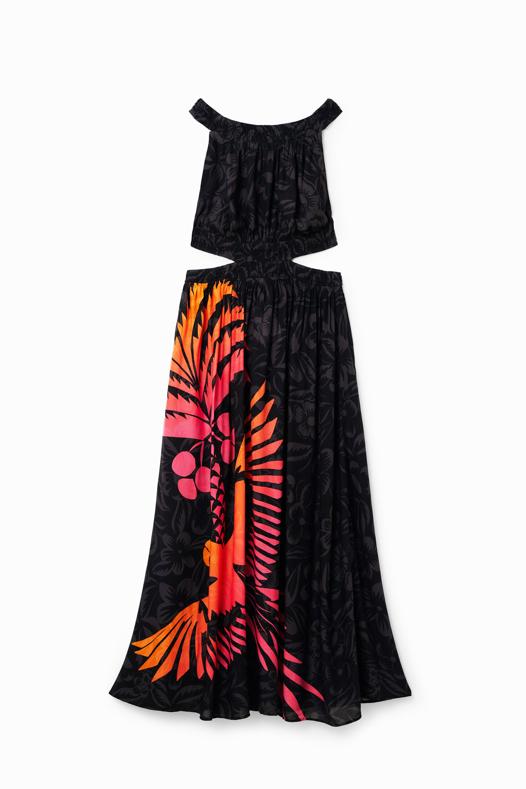Midikleid Cut-outs tropisch