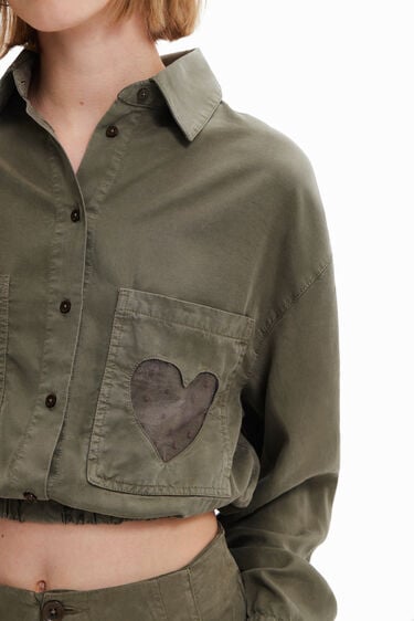 Cropped heart pocket shirt | Desigual