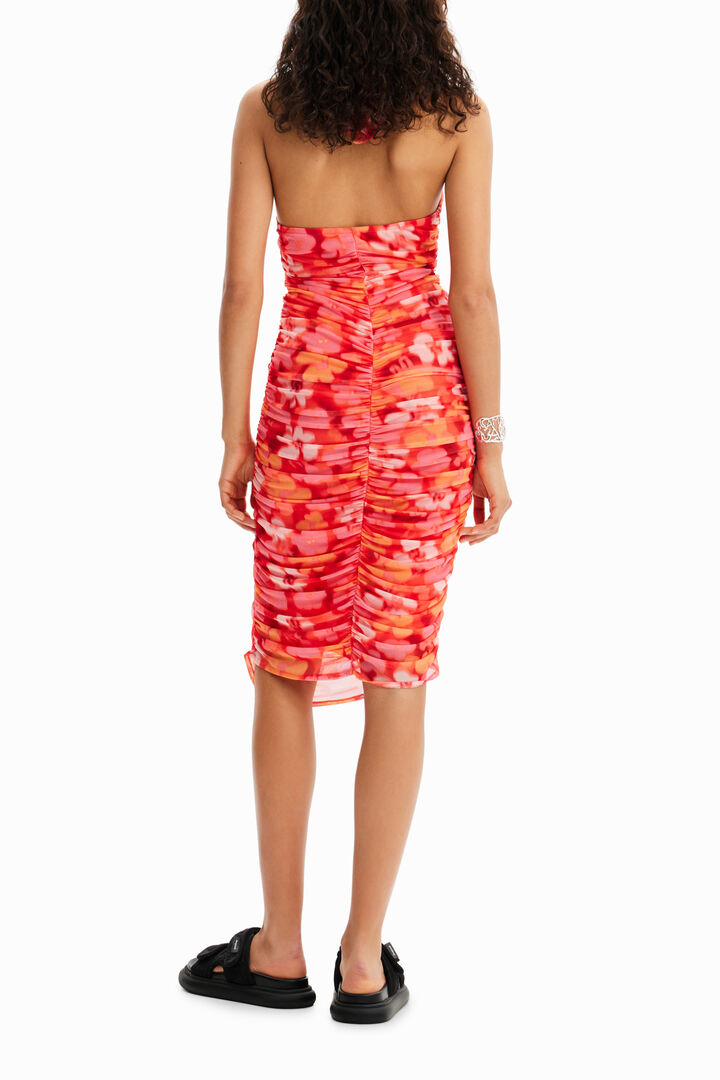Vestido midi halter flores | Desigual