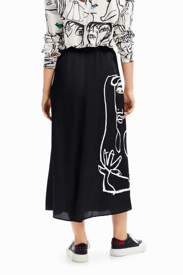 Arty face midi skirt | Desigual