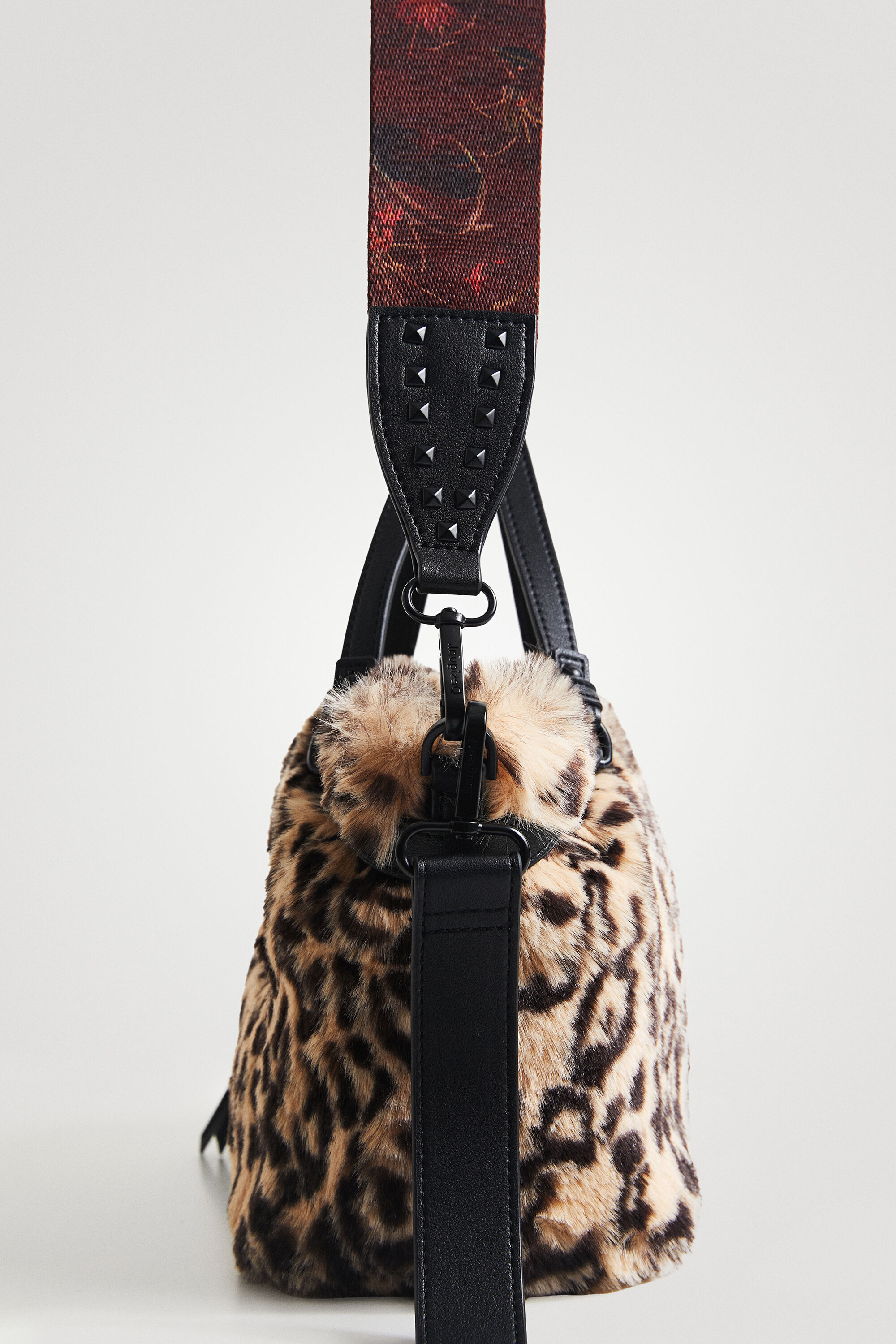 Handbag fur animal print Desigual