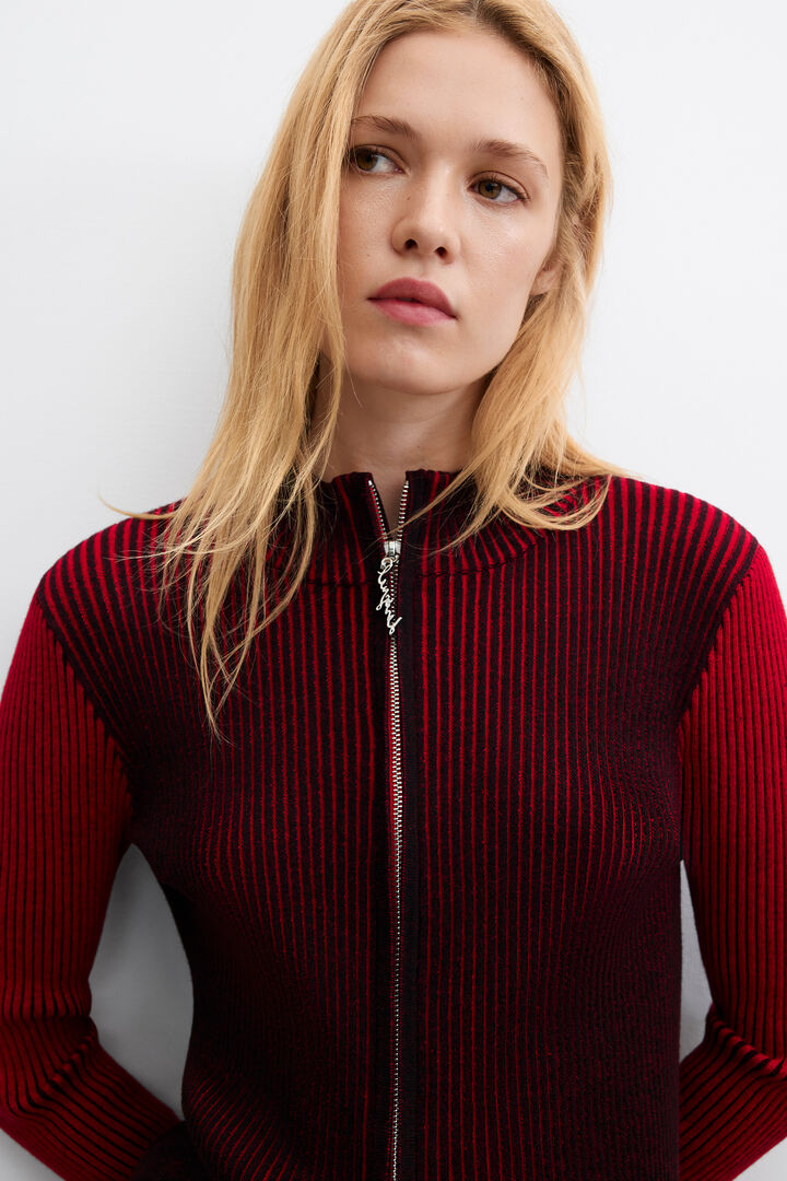 Veste zipp&eacute;e en maille iris&eacute;e