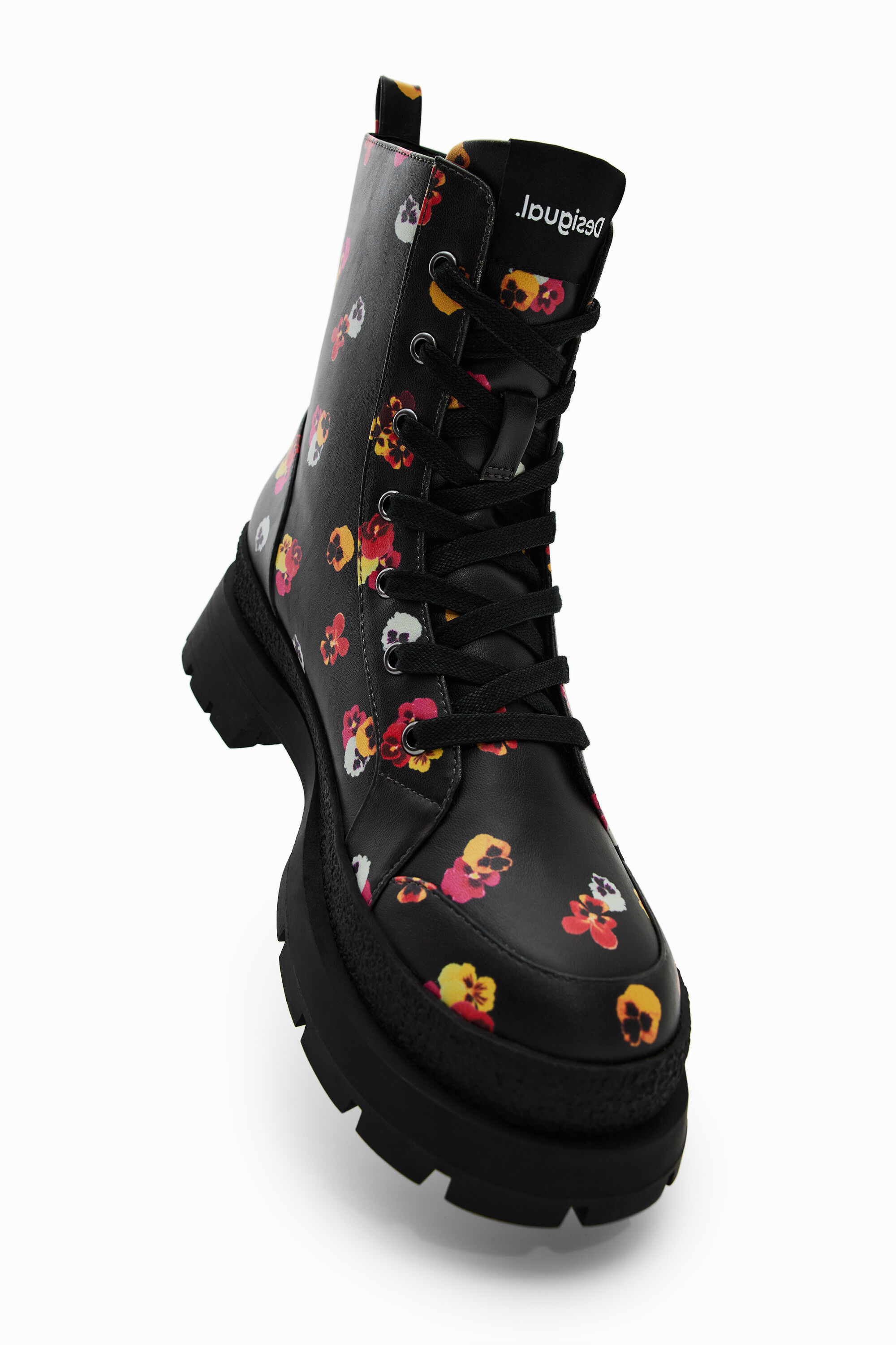 Desigual Women Shoes Boots Lace-up Boots Floral lace-up boots 