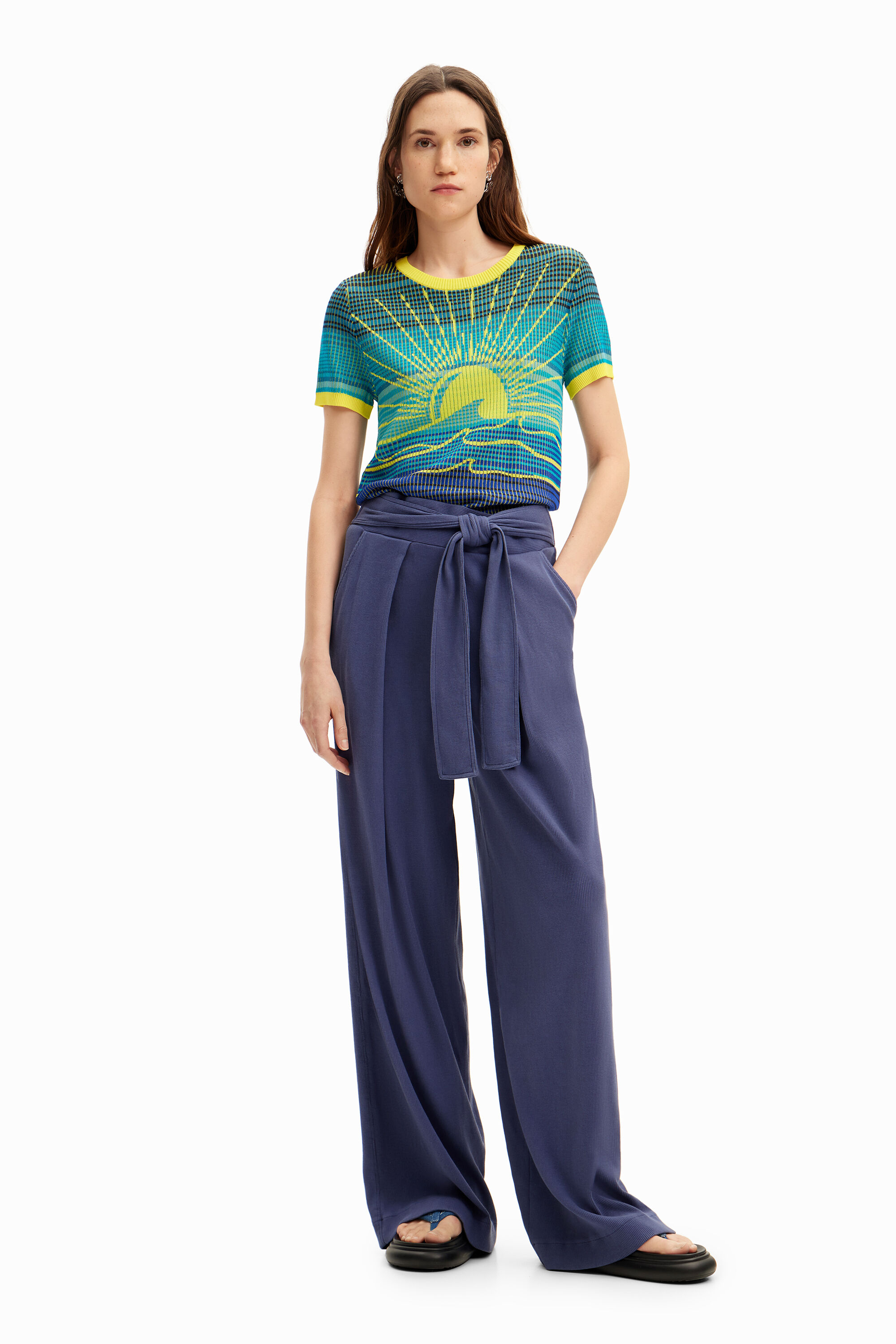 Desigual Wide-leg knit trousers