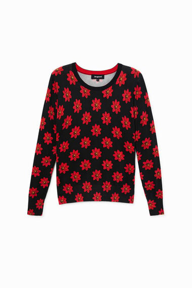 Pull maille fleurs