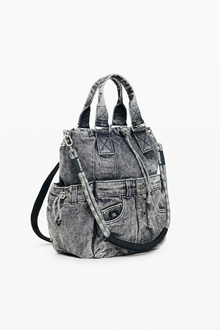 rucsac multipoziție de mărime medie din denim
