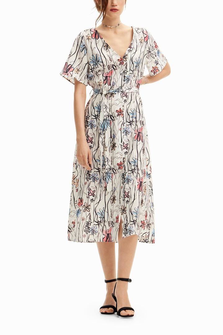Vestido midi flores | Desigual