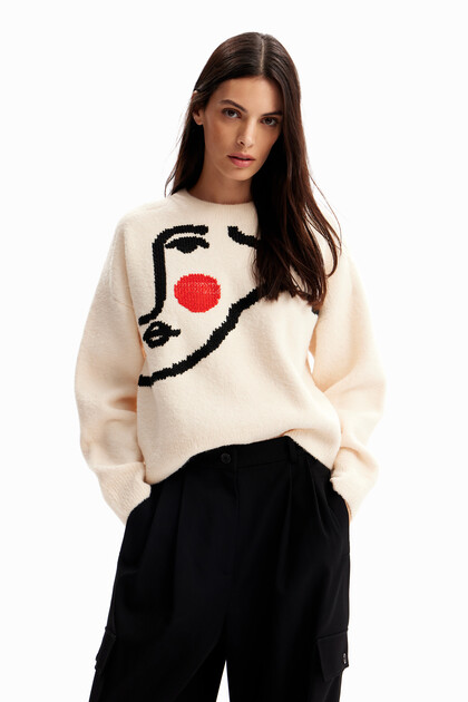 Oversize face pullover