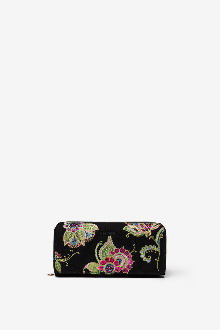 Floral embroidered rectangular wallet | Desigual