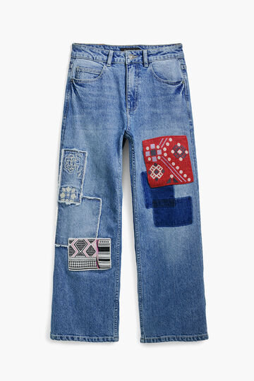 Straight jeans with patches | Desigual