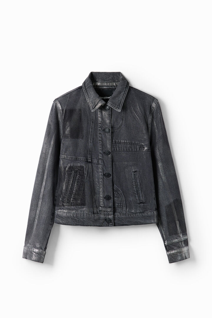 Metallic denim trucker jacket | Desigual