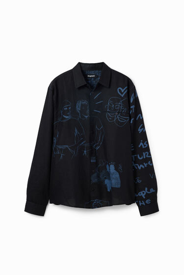 Linen illustration shirt | Desigual