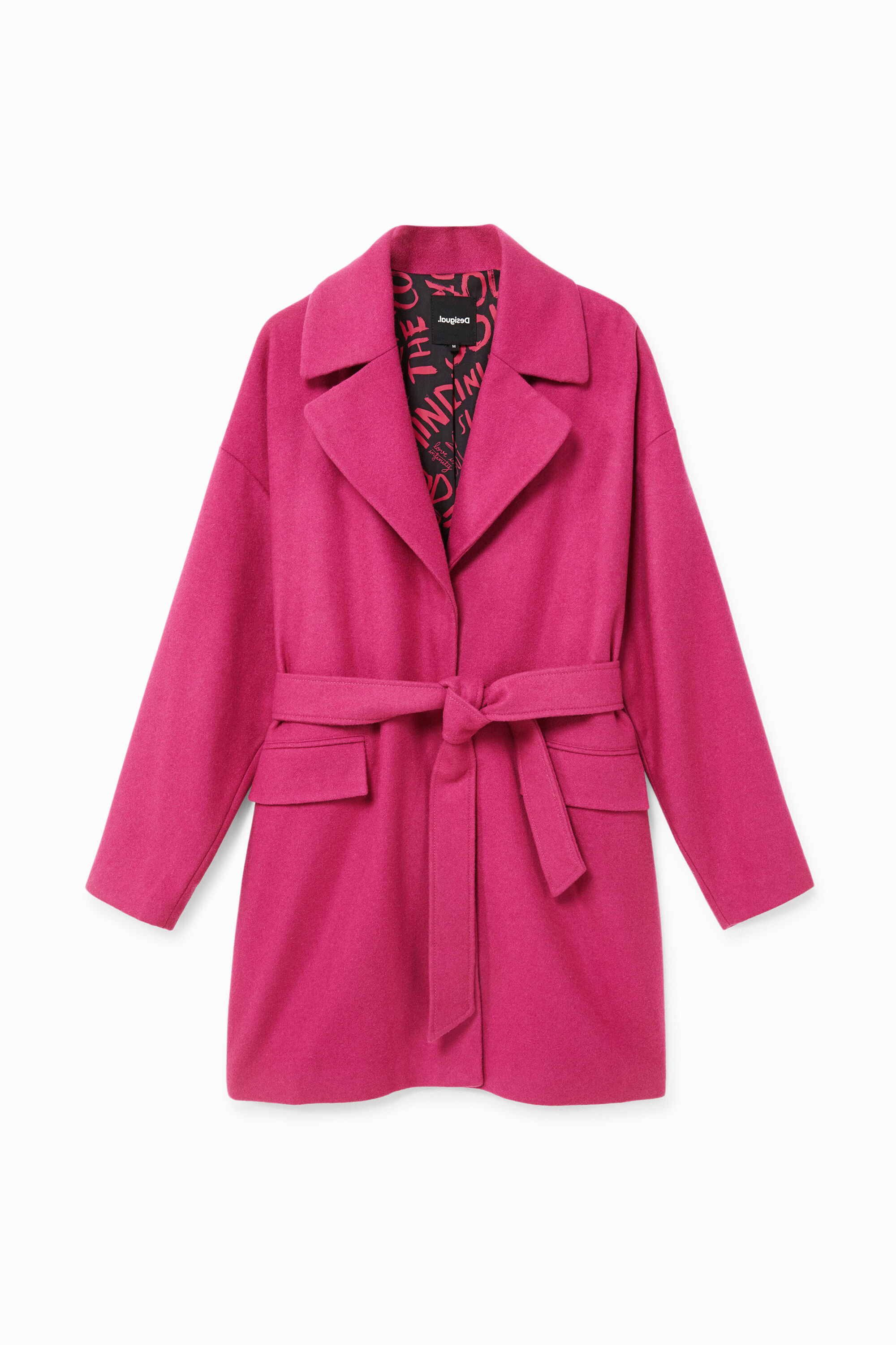 pink wool coat zara