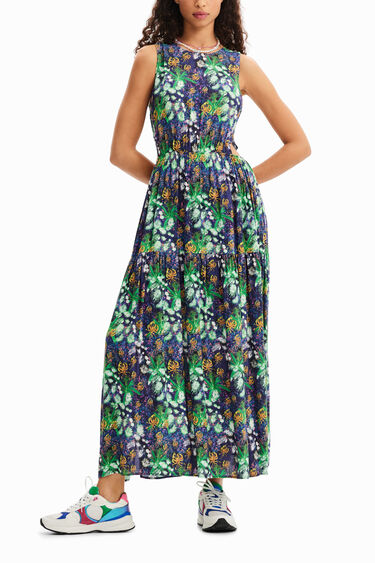 Vestido largo cut-out naturaleza | Desigual