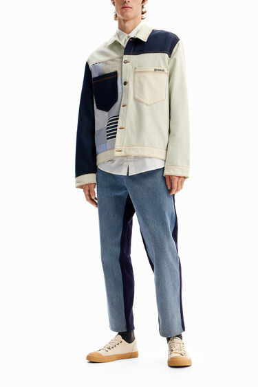 Shacket van spijkerstof met patch | Desigual