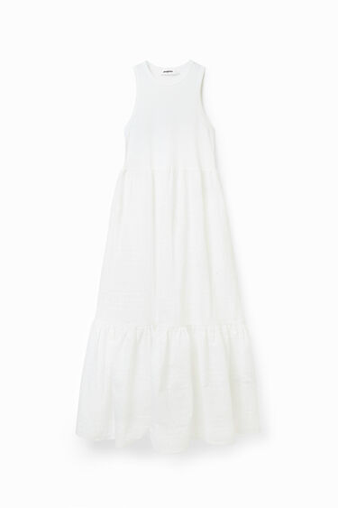 Long embroidered combination dress | Desigual