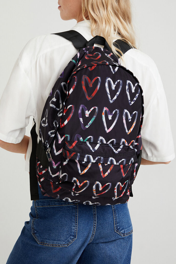 Mochila plegable corazones | Desigual