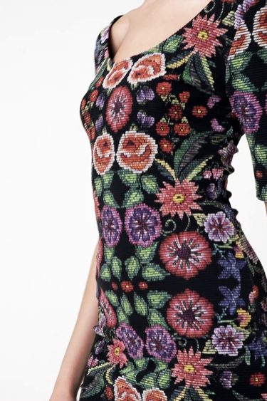 Slimfit jurk gebloemd ottoman Garden | Desigual
