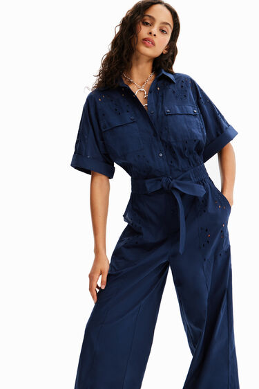 Swiss embroidery boilersuit | Desigual