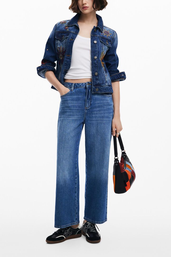 Floral trucker denim jacket | Desigual