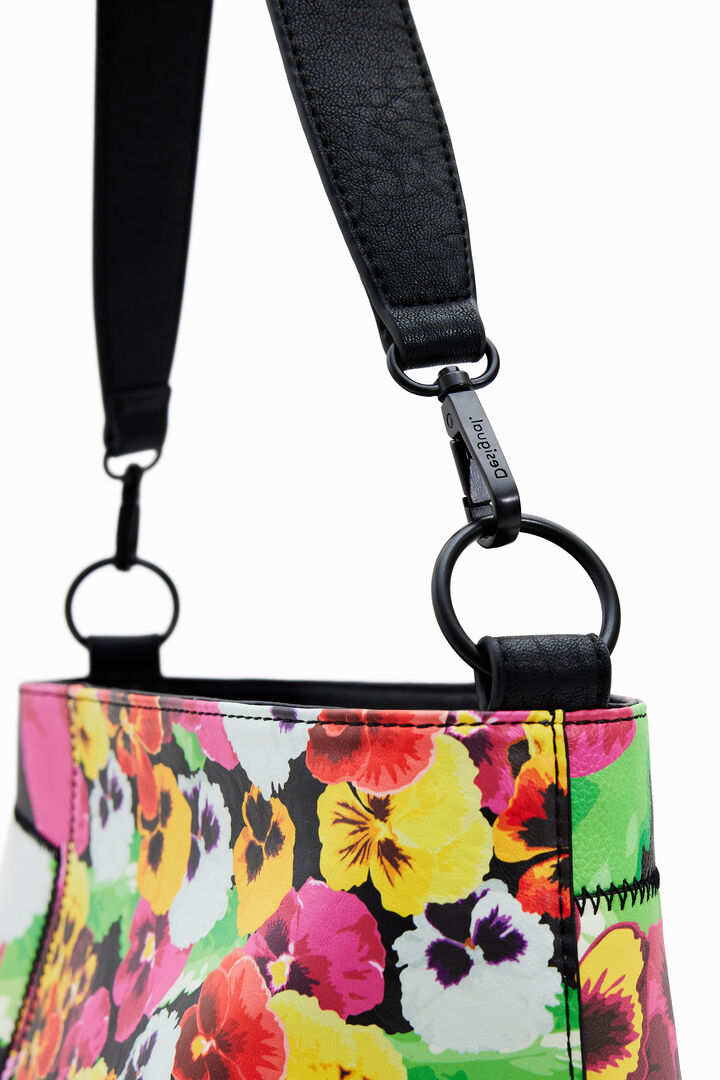 Large floral patchwork bucket bag | Desigual