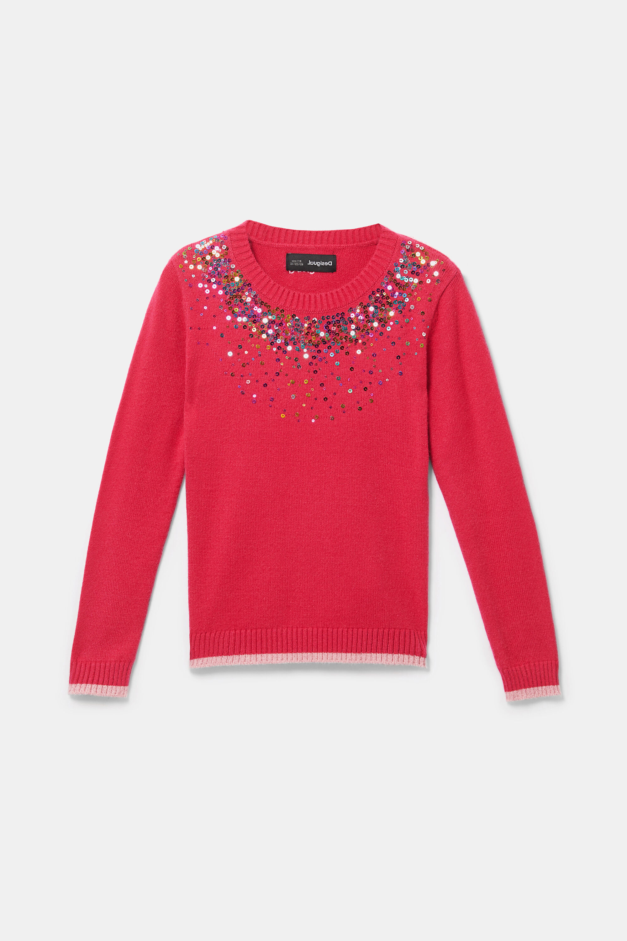 Pullover mit Pailletten am Kragen