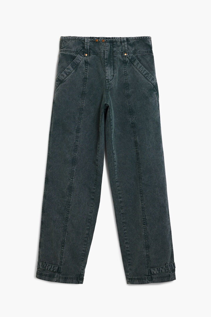 Straight pants with seams