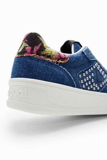 Denim sneakers met plateauzool en hart | Desigual