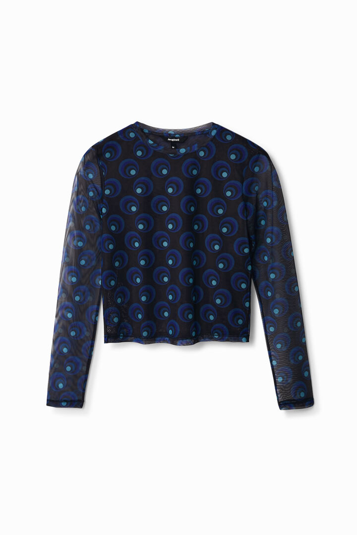 Tulle T-shirt with retro circle print | Desigual