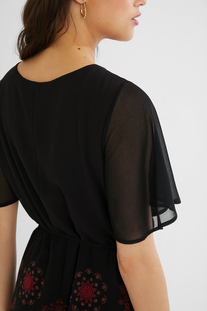 Chiffon jurk met ceintuur | Desigual