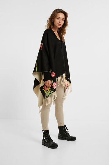 Wendeponcho mit Blumen | Desigual