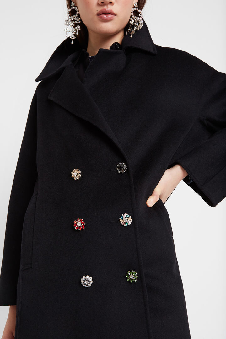 Abrigo doble botonadura botones joya | Desigual