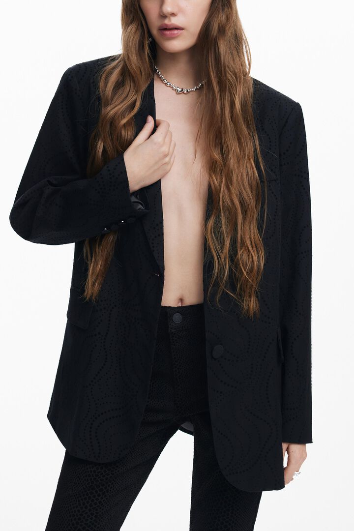 Embroidered floral blazer | Desigual